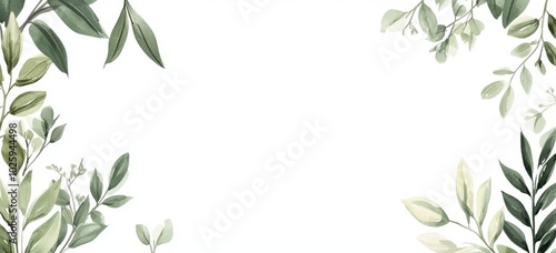 A watercolor floral illustration set with eucalyptus, olive leaves, green leaves and roses for wedding stationary, greeting cards, wallpaper, fashion, posters, background.