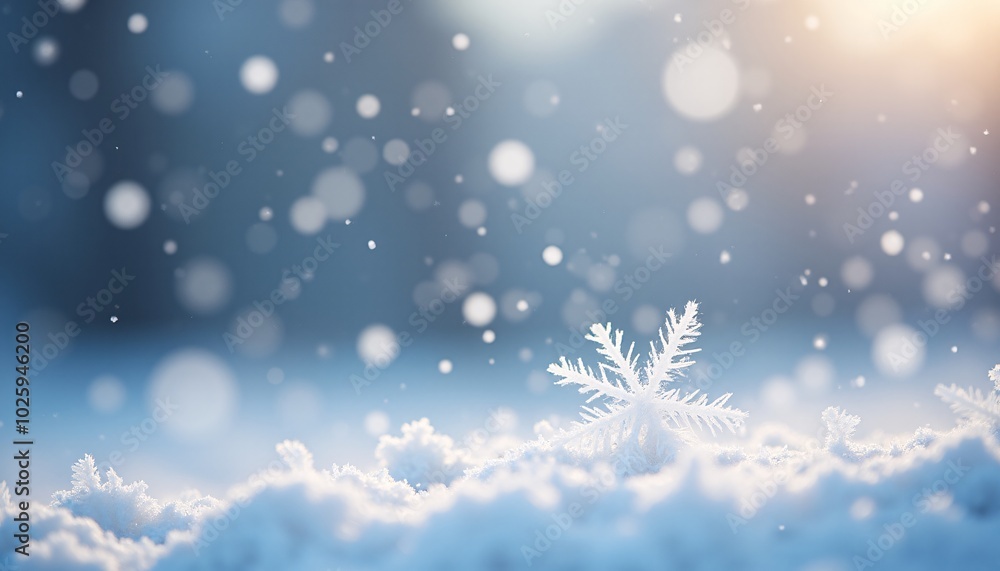 A Close-Up View of Delicate Snowflakes Falling Gently A Close-Up View of Delicate Snowflakes Falling Gently