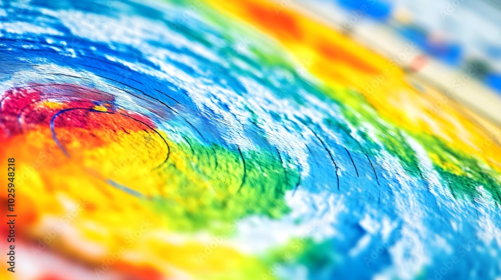 Obraz premium Weather radar displaying the predicted path of an approaching hurricane, emphasizing the importance of accurate meteorological data in disaster preparedness and response.
