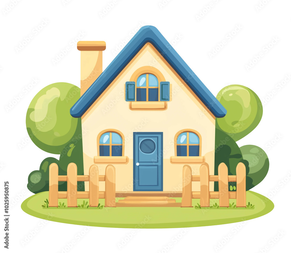 Eco house with green plants graphic design Eco house with green plants graphic design