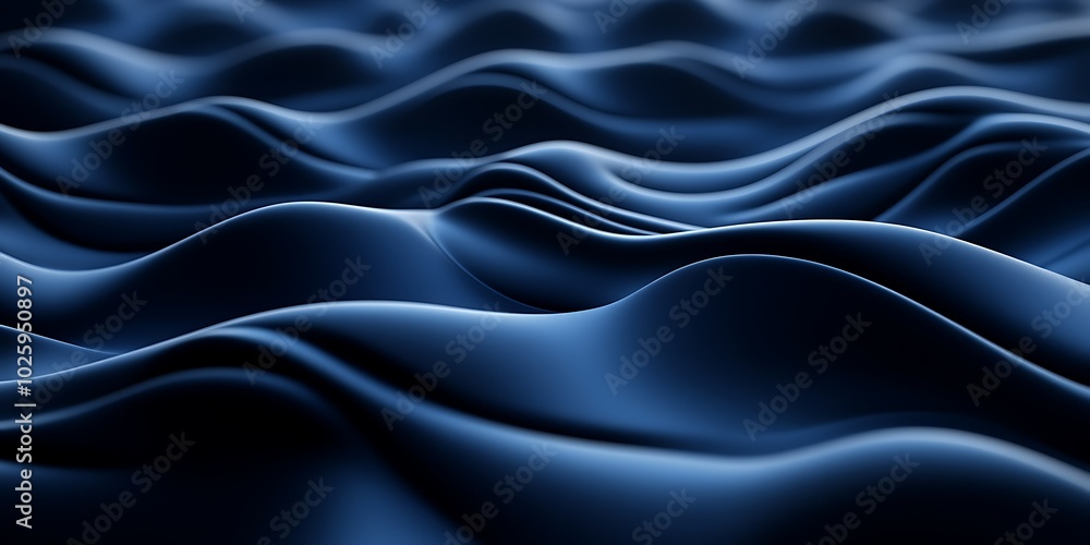 Obraz premium Abstract blue waves creating a serene, fluid texture.