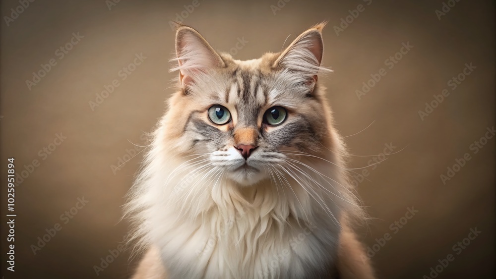Elegant Minimalist Portrait of a Regal Cat Breed in Soft Lighting Elegant Minimalist Portrait of a Regal Cat Breed in Soft Lighting