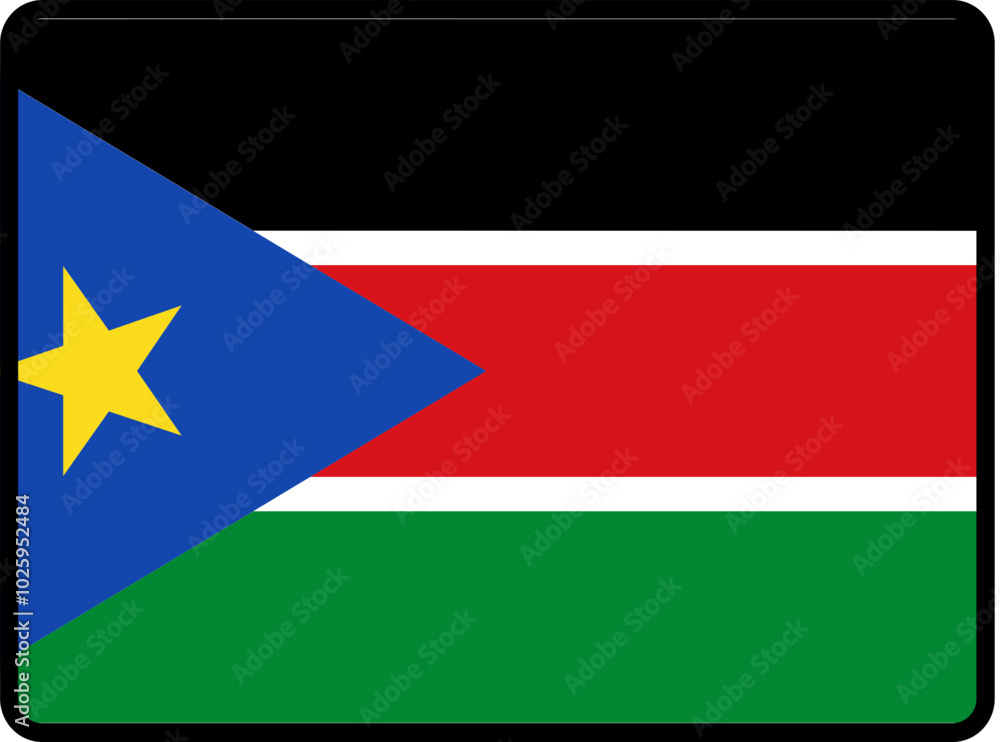 SOUTH SUDAN Flag Smooth rectangle icon SOUTH SUDAN Flag Smooth rectangle icon