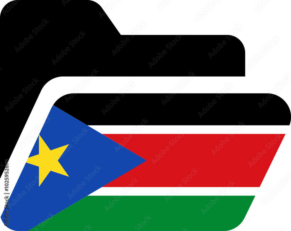 Folder Shape Of SOUTH SUDAN Flag Folder Shape Of SOUTH SUDAN Flag