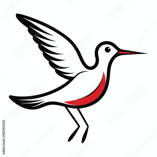 Solid color Sandpiper animal vector design