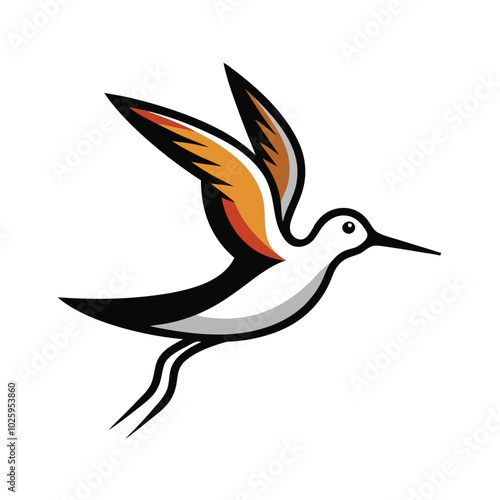 Solid color Sandpiper animal vector design