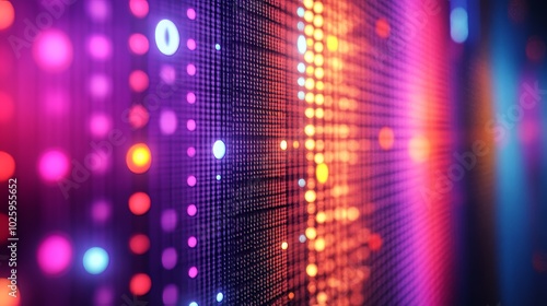 Wallpaper Mural Abstract neon lights with high-tech grid patterns, glowing shapes, vibrant colors, futuristic and electronic party vibe, for design backgrounds Torontodigital.ca