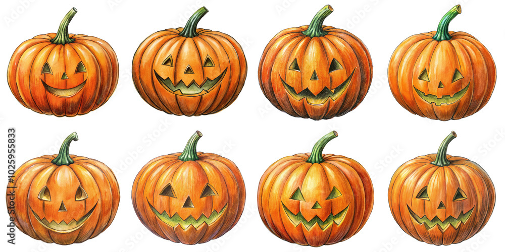 Hand Drawn illustration set of pumpkin jack o lantern . isolate on a white background. PNG
Hand Drawn illustration set of pumpkin jack o lantern . isolate on a white background. PNG