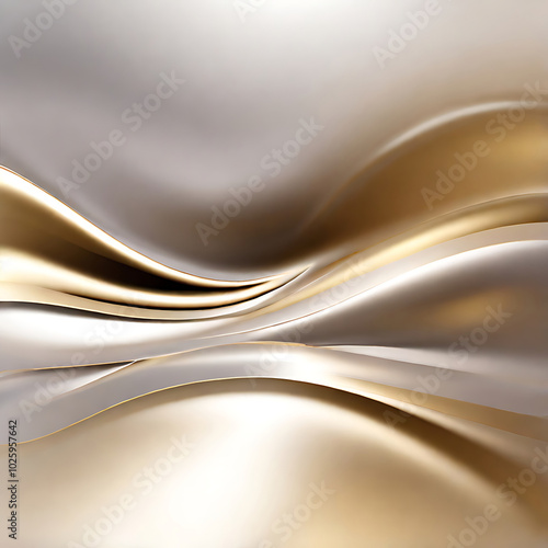 Abstract white gold Gradient background luxury with golden line wave that looks modern blurry background. ai