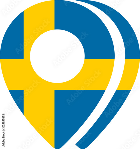 Free Download SWEDEN flag on Map Icon - GFXLoad