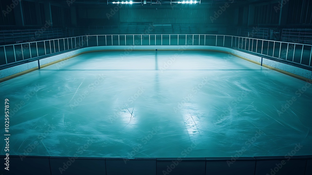 Obraz premium Hockey ice rink sport arena empty field - stadium