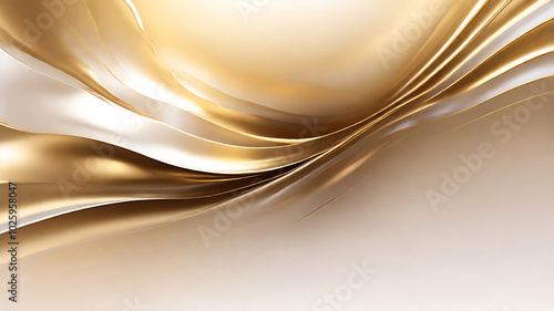 Abstract white gold Gradient background luxury with golden line wave that looks modern blurry background. ai