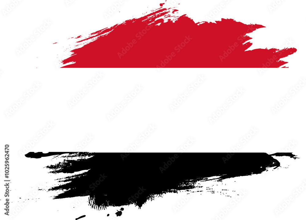 Grunge Brush On Flag Of Yemen Grunge Brush On Flag Of Yemen