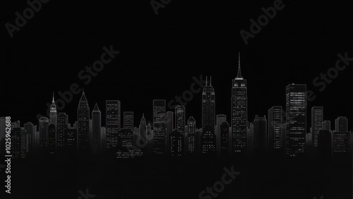 silhouette night city background