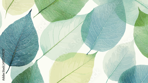Green leaves background. Nature wallpaper. Flat lay, top view. 