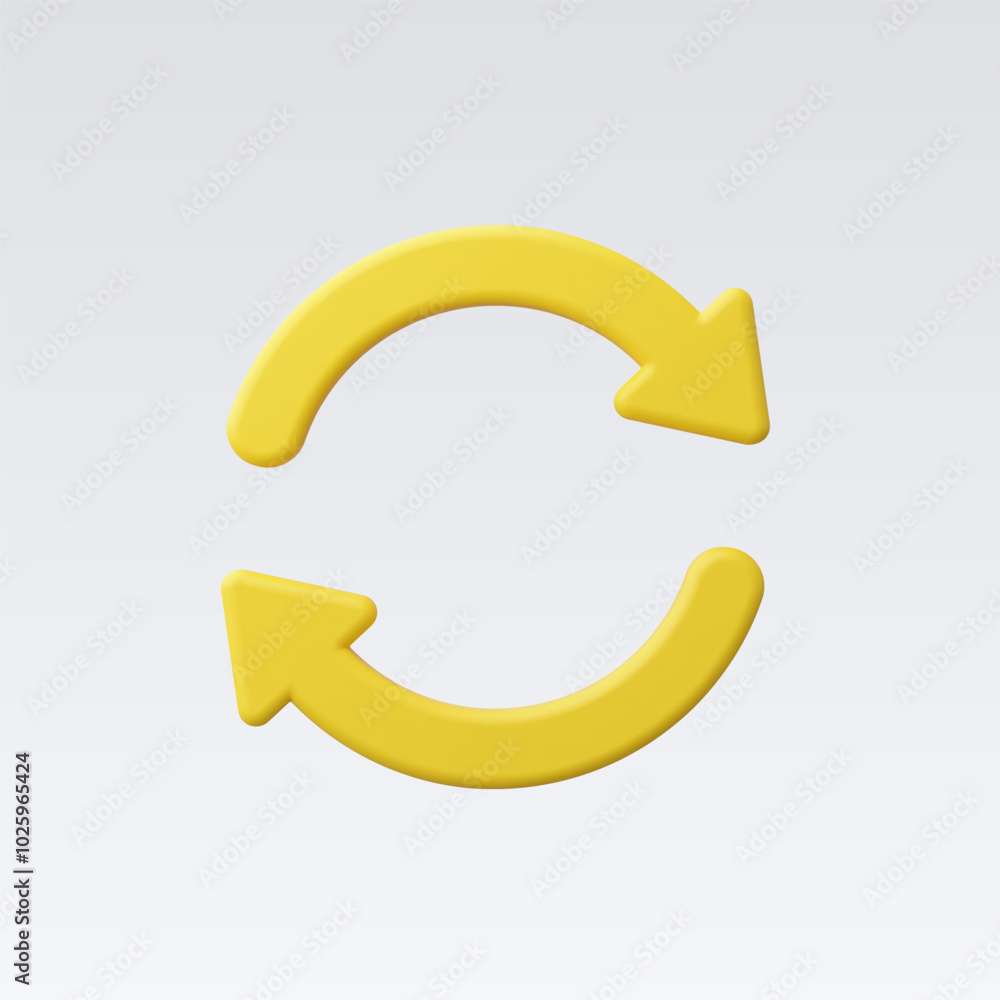 3d Realistic Arrow refresh icon reload sign Vector Illustration 3d Realistic Arrow refresh icon reload sign Vector Illustration