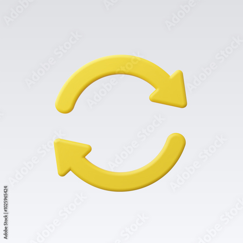 3d Realistic Arrow refresh icon reload sign Vector Illustration