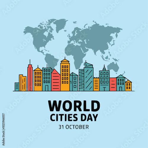 World Cities Day vector post design
