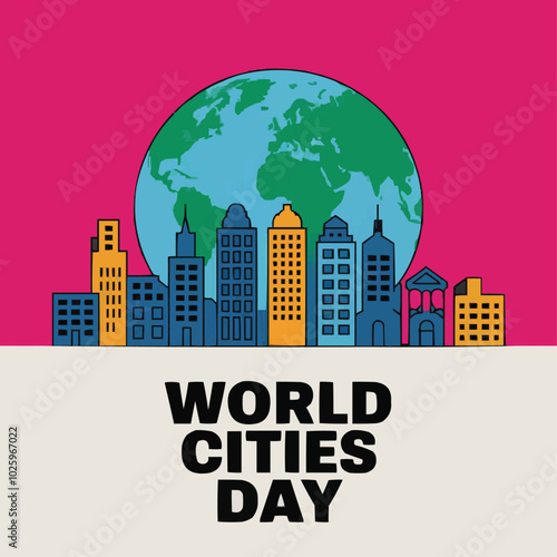 vector World Cities Day vector poster design