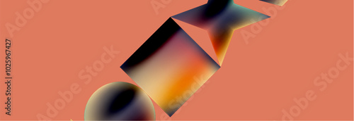 Fluid color geometric shapes abstract background. Vector Illustration For Wallpaper, Banner, Background, Card, Book Illustration, landing page