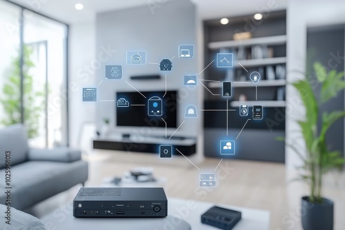 Wallpaper Mural Smart Living Room with Home Automation System Torontodigital.ca