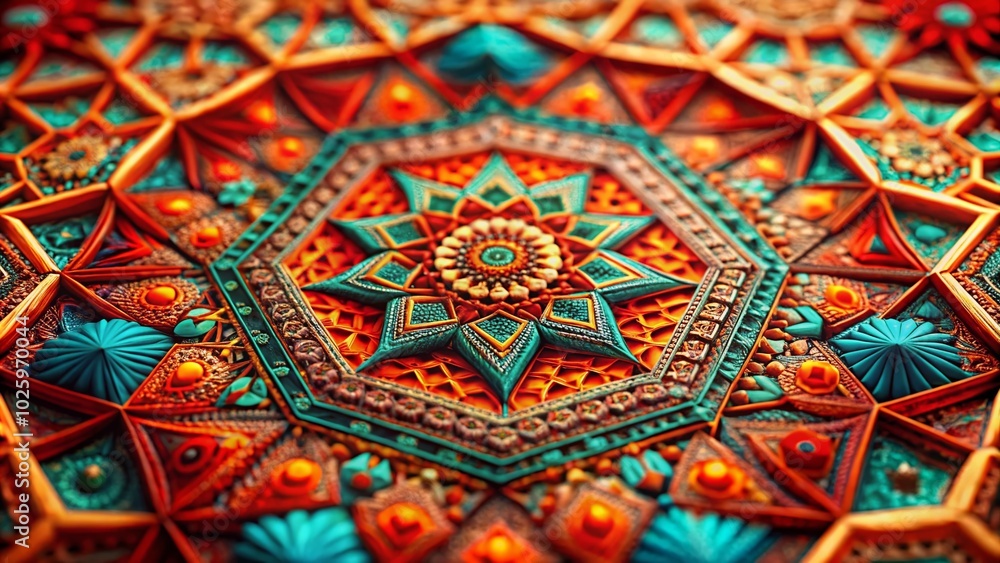 Intricate Tilt-Shift Pattern in Red, Orange, and Teal for Stunning Visuals Intricate Tilt-Shift Pattern in Red, Orange, and Teal for Stunning Visuals
