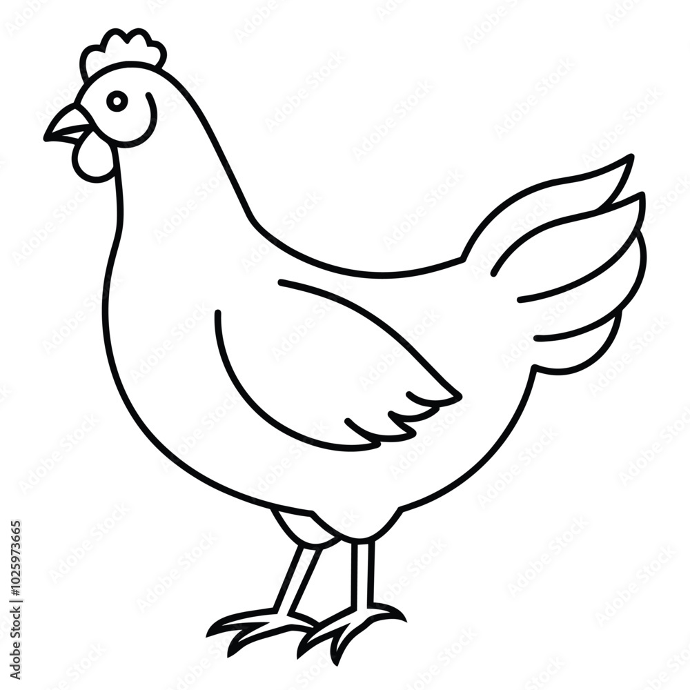 Fototapeta premium Chicken silhouette vector illustration