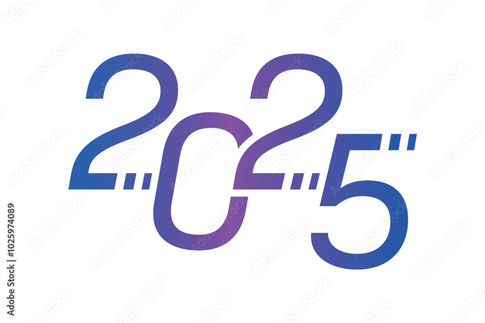 blue-purple 2025 logo. 2025 concept. 2025 concept for calendar, agenda, annual report blue-purple 2025 logo. 2025 concept. 2025 concept for calendar, agenda, annual report