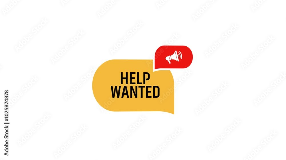 Help wanted sign on white background Help wanted sign on white background