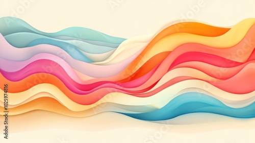 Abstract colorful wavy lines background.