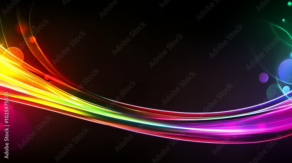 Abstract rainbow light streaks on a black background. Abstract rainbow light streaks on a black background.