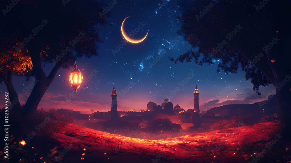 Naklejka premium Yalda night pomegranate festival ramadan panoramic background ai 3d