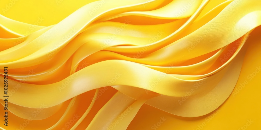 Obraz premium Vibrant Yellow Waves: An Abstract Exploration of Texture and Color