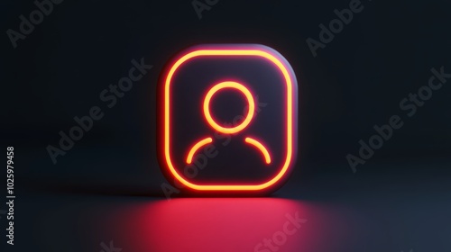 Neon human silhouette, abstract representation of technology, innovation, and the future