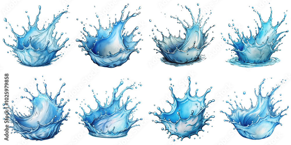 Hand Drawn illustration set of water splash . isolate on a white background. PNG
Hand Drawn illustration set of water splash . isolate on a white background. PNG