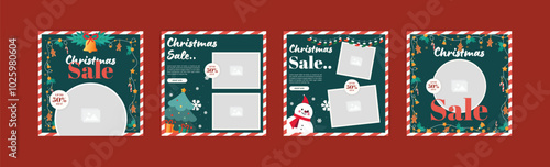 Christmas sale promotion banner. Banner for christmas discount promotion.