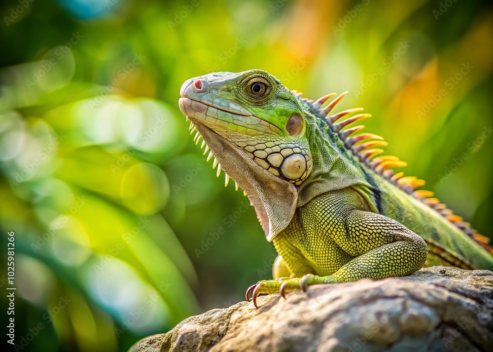 Minimalist Iguana Photography – Serene Green Lizard in Natural Habitat Minimalist Iguana Photography – Serene Green Lizard in Natural Habitat