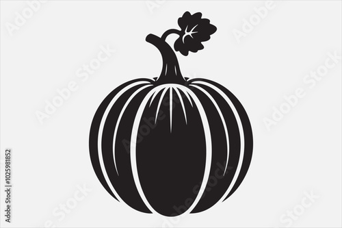 A black silhouette of a pumpkin.