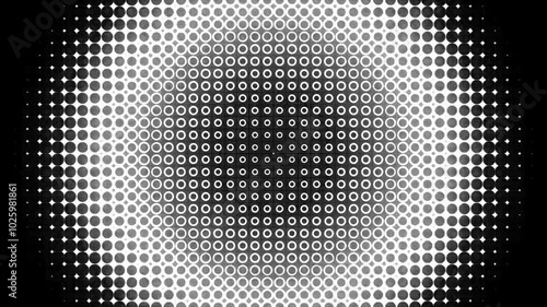Black And White Dither Star Circle Effect Animation Loop
