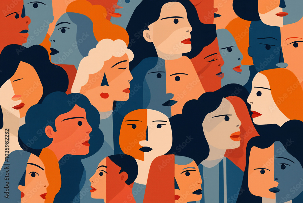 Diverse Abstract Faces Grid: Vibrant Stylized Artwork for Inclusivity Campaigns, Cultural Events, or Modern Interior Design Diverse Abstract Faces Grid: Vibrant Stylized Artwork for Inclusivity Campaigns, Cultural Events, or Modern Interior Design