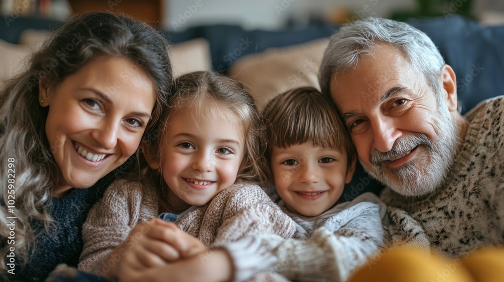 A blended family portrait capturing the love and unity between all members, creating a harmonious home environment A blended family portrait capturing the love and unity between all members, creating a harmonious home environment