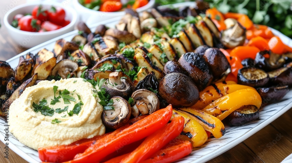 Grilled Vegetables and Hummus Platter. Grilled Vegetables and Hummus Platter.