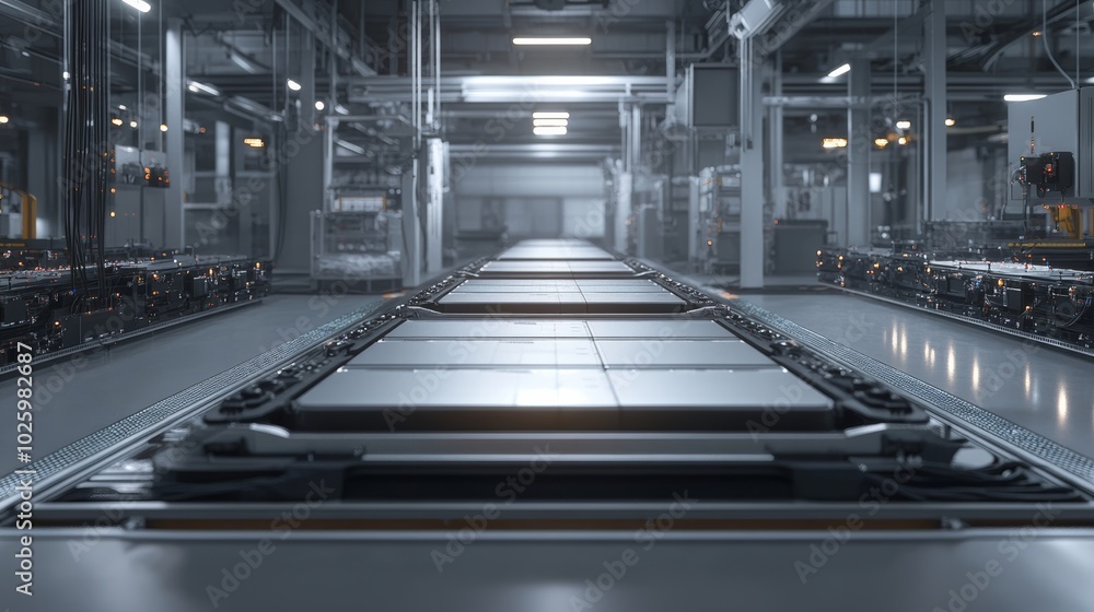 Conveyor Belt in Modern Factory. Conveyor Belt in Modern Factory.