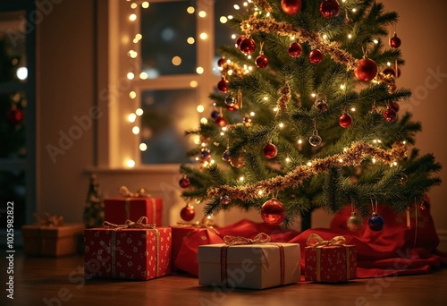 Christmas tree and gifts