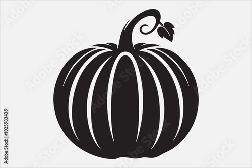 A black silhouette of a pumpkin.