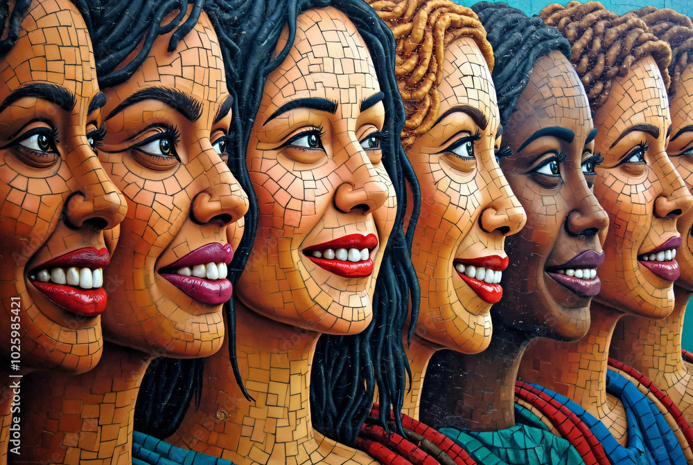 Diverse Faces Mosaic: Vibrant Artwork Celebrating Human Unity and Diversity for Inclusion Campaigns Diverse Faces Mosaic: Vibrant Artwork Celebrating Human Unity and Diversity for Inclusion Campaigns