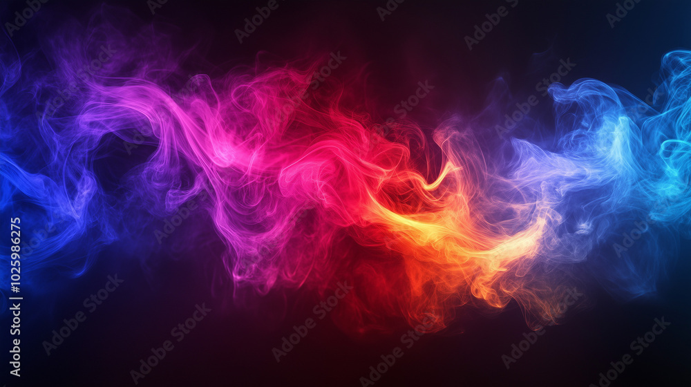 Ethereal Abstract Smoke Art in Blue Pink and Red Tones Ethereal Abstract Smoke Art in Blue Pink and Red Tones