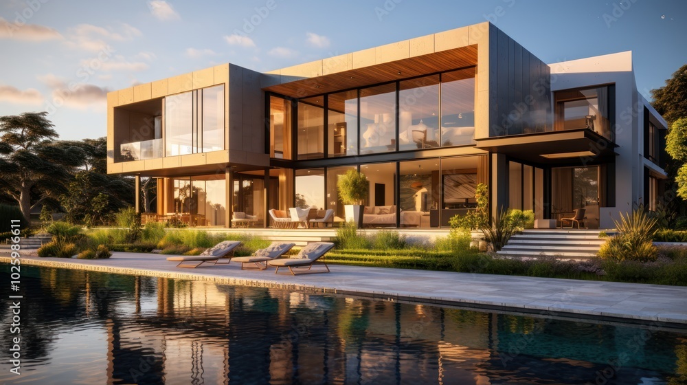 Obraz premium Modern Luxury Home with Pool