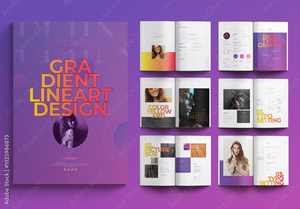 With Gradient Brochure.pdf Gradient Brochure Template Stock Template | Adobe Stock