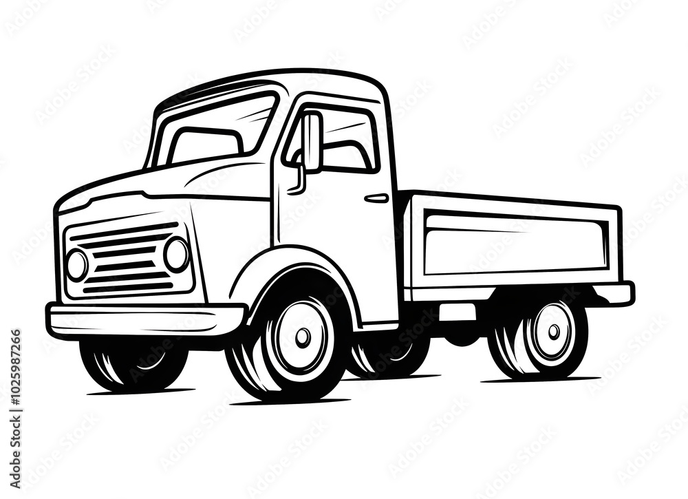 Retro Lastwagen Clipart Illustration (KI generiert) Retro Lastwagen Clipart Illustration (KI generiert)